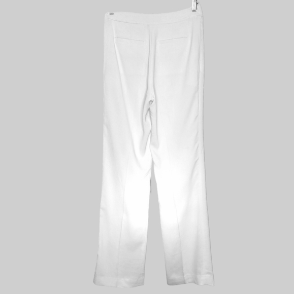 DEREK LAM Ivory Trousers High Rise Wide Leg Pleated Pants Preppy Women's 2‎ Long - Picture 5 of 13